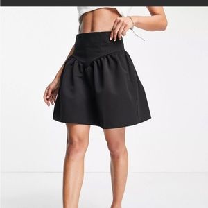 ISO ASOS DESIGN corset waist mini skirt in black